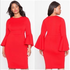 NWT Eloquii | Flare Sleeve
Scuba Sheath Dress
